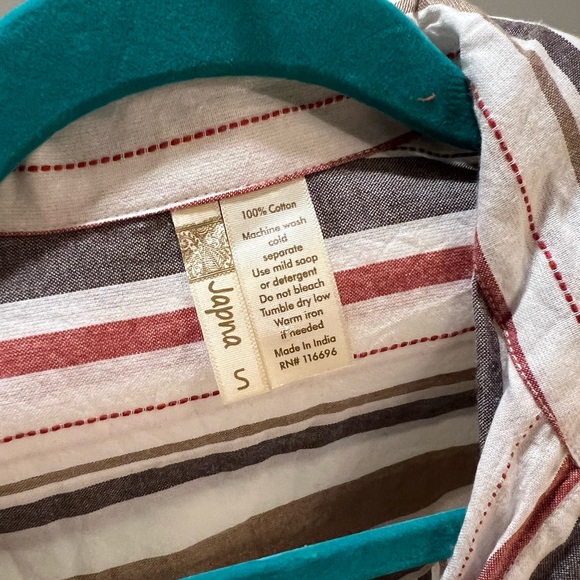 Striped Button-Down Dress (w/Collar and Tie Waist) - Picture 3 of 4